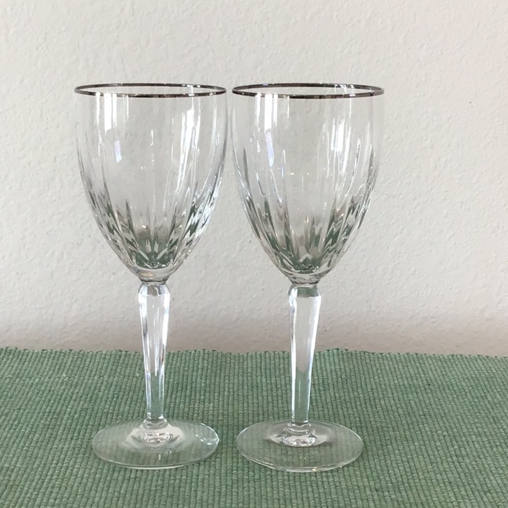 Lenox Clarity Platinum Wine Goblets-Set of 2.
